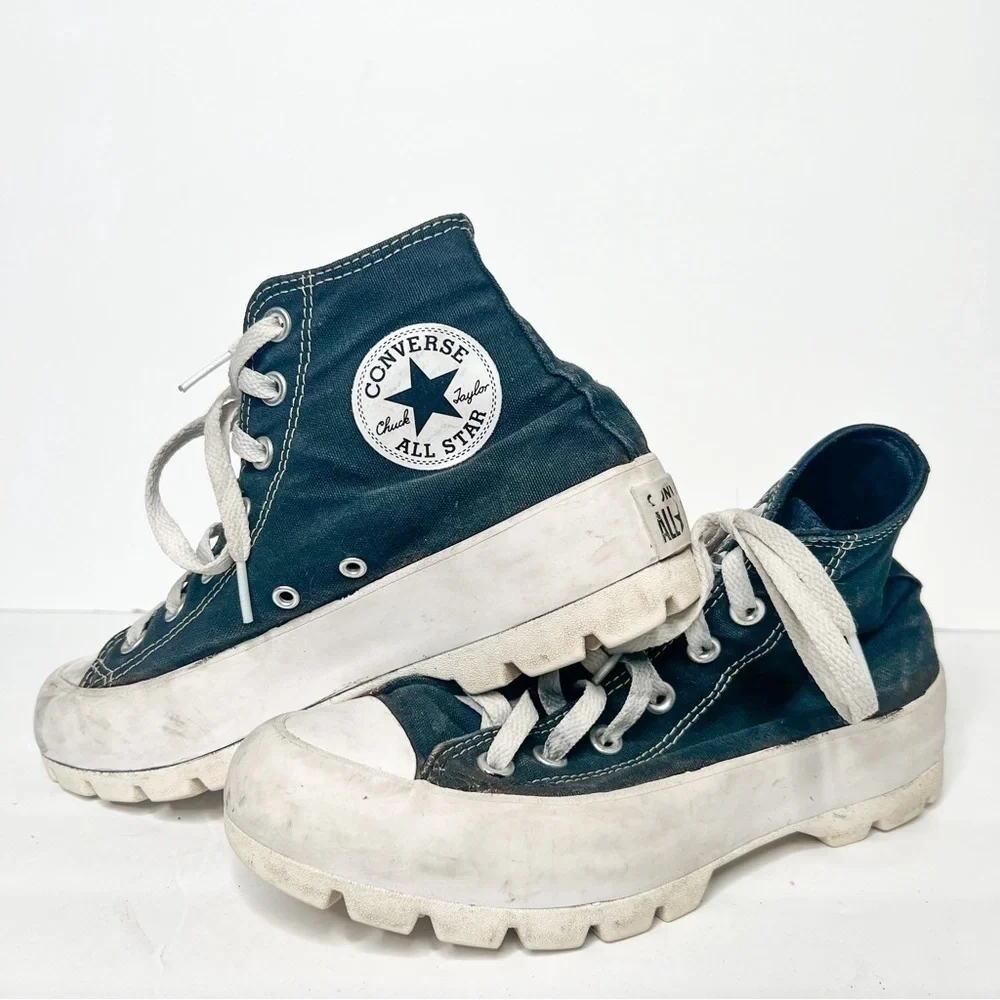 Converse All Star Black High Top Platform Sneakers Size 8 Women’s